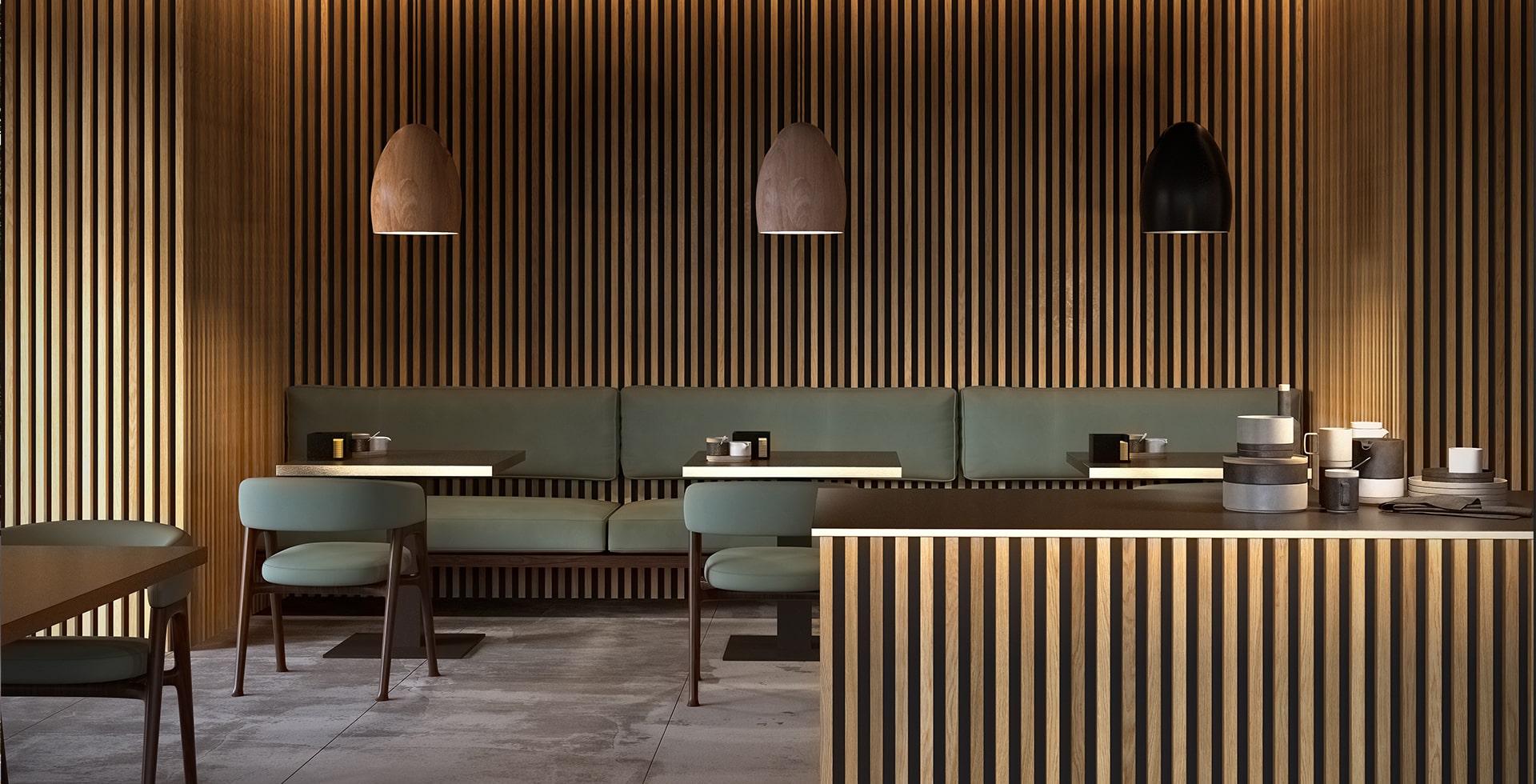 Aluminium Bar Cladding for Interior Spaces – Battens Light